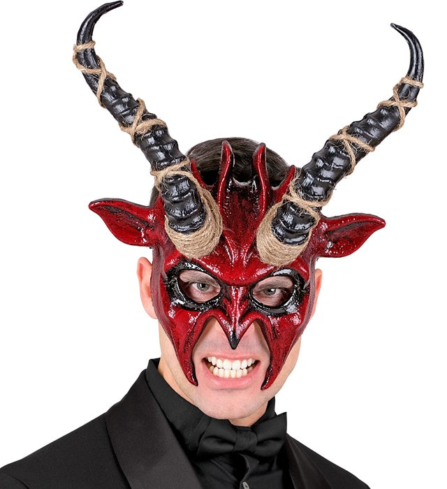 Teufels Schamanenkopf Maske mit detailliertem Design für Fasnacht und Halloween