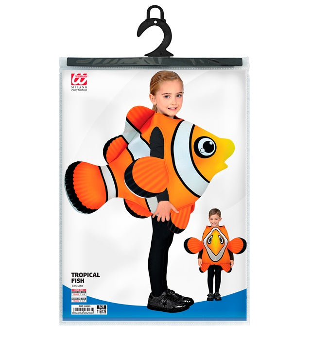 Buntes Tropenfisch-Kostüm mit tropischem Design für Fasnacht und Mottoparty