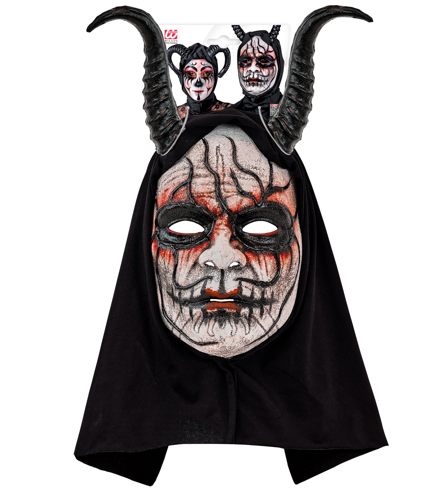 Dämonmaske Commedia Dell'Arte Dämon Mit Kapuze