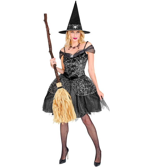 Zerlegbarer gekrümmter Hexenbesen 138 cm als Halloween Kostümzubehör