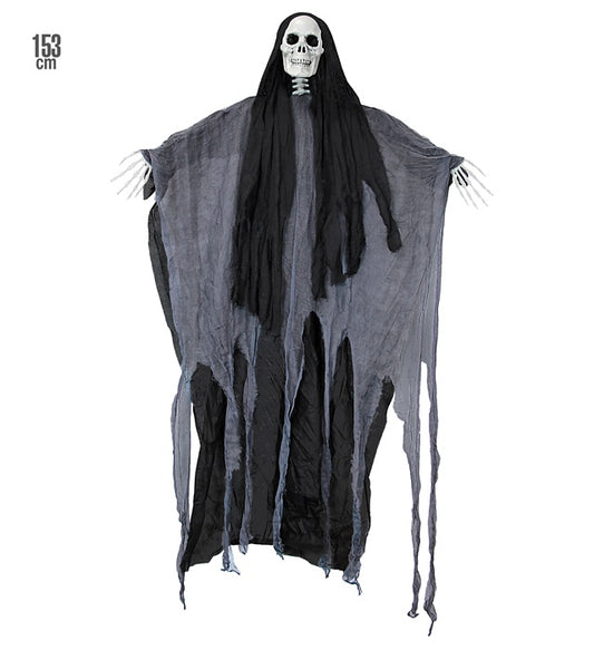 Sensenmann Kostüm 153 cm mit Umhang und Maske für Halloween und Fasnacht