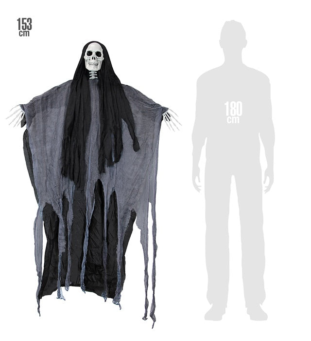 Sensenmann Kostüm 153 cm mit Umhang und Maske für Halloween und Fasnacht