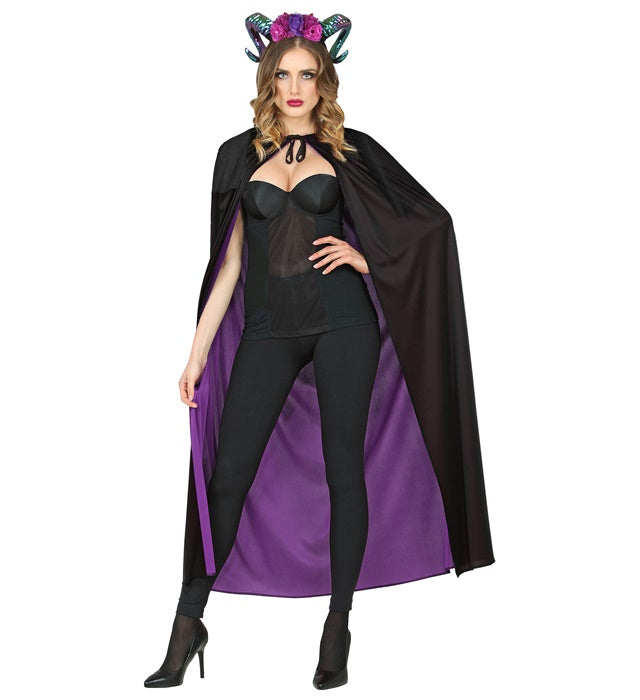 Wendeumhang schwarz-violett 130 cm für Fasnacht und Halloween