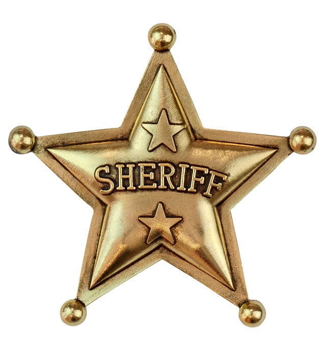 Authentischer Sheriffstern aus Metall für Fasnacht und Karneval