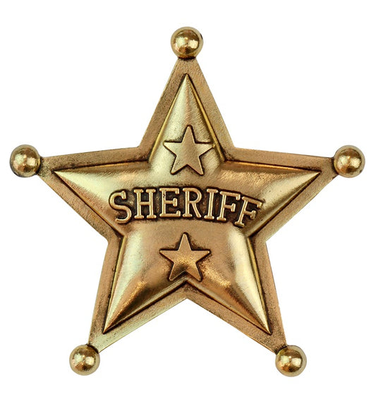 Authentischer Sheriffstern aus Metall für Fasnacht und Karneval