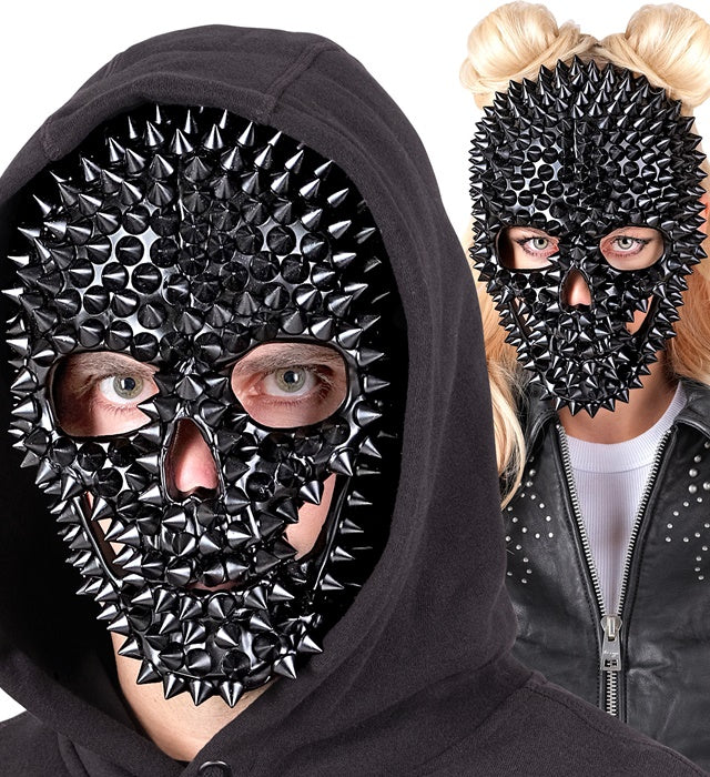 Totenkopf Maske mit Nieten für Fasnacht und Halloween