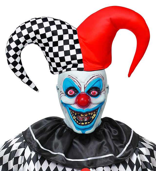 Halbmaske Böser Narr mit Hut aus Hardplastik für Fasnacht und Karneval