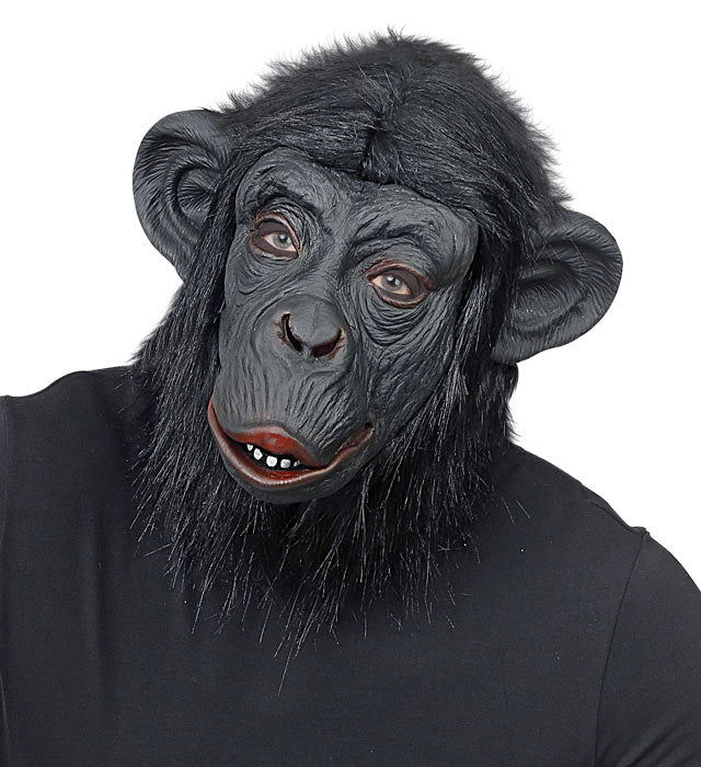 Schimpansenmaske mit weichem Plüschfell für Fasnacht und Karneval