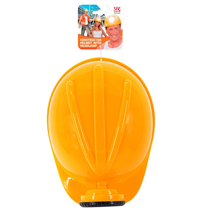 Bauarbeiterhelm aus Hartplastik in gelber Farbe für Fasnacht und Kostüme