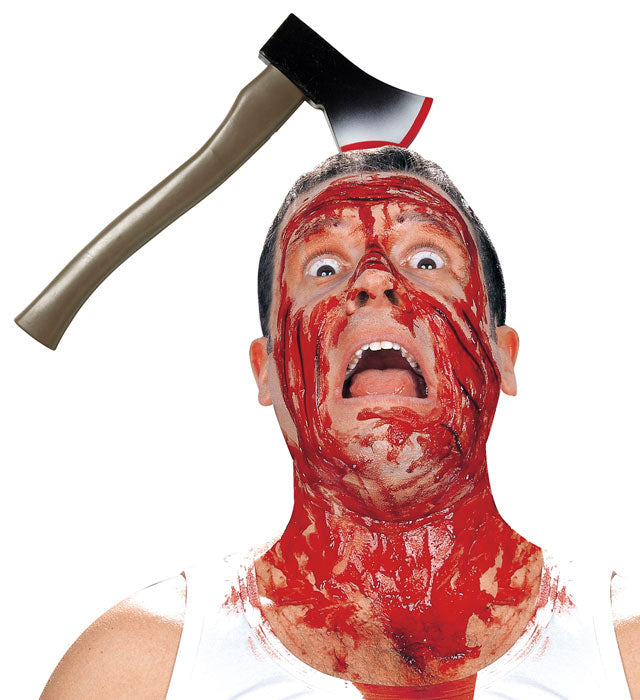 Realistische Halloween-Axt als Kostümzubehör und Dekoration