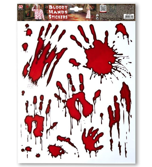 BLUTIGE HÄNDE STICKER / FENSTERBILDER Rot