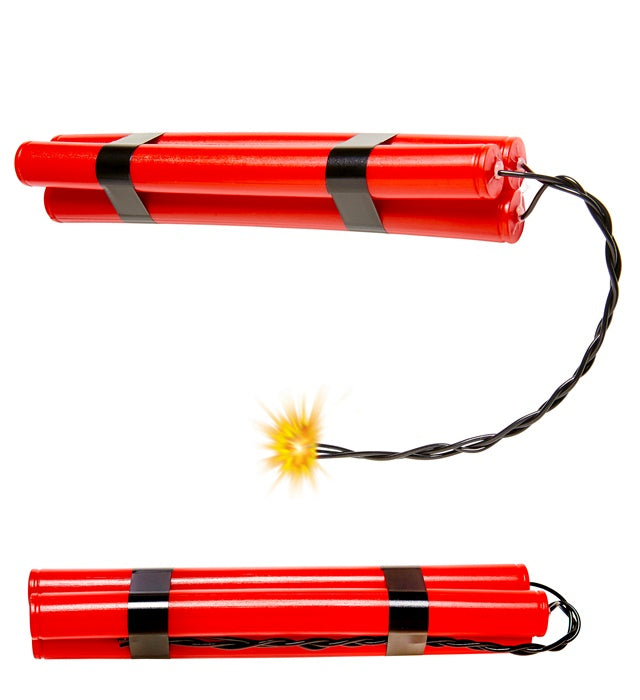 25 cm langer Dynamit Stab als Fasnacht Accessoire