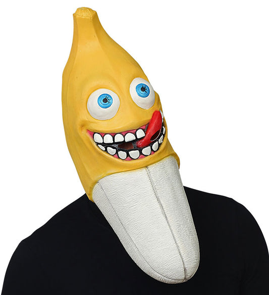 Ganzkopf-Maske in Form einer großen gelben Banane