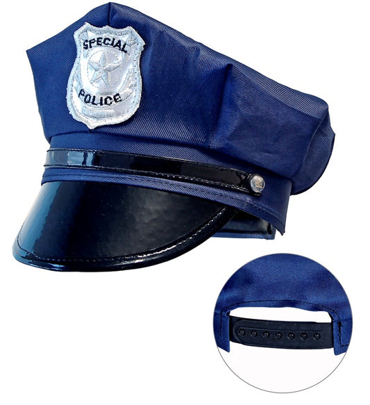 Verstellbare Polizeimütze für Kinder mit klassischem Polizeiemblem
