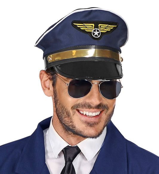 Piloten Mütze Blau Grössen verstellbar