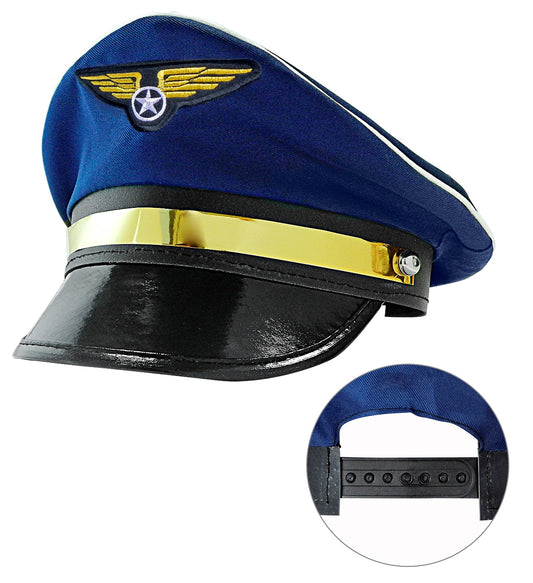 Piloten Mütze Blau Grössen verstellbar