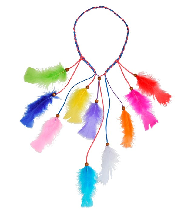 Indianer Stirnband mit bunten Federn als Fasnacht-Accessoire