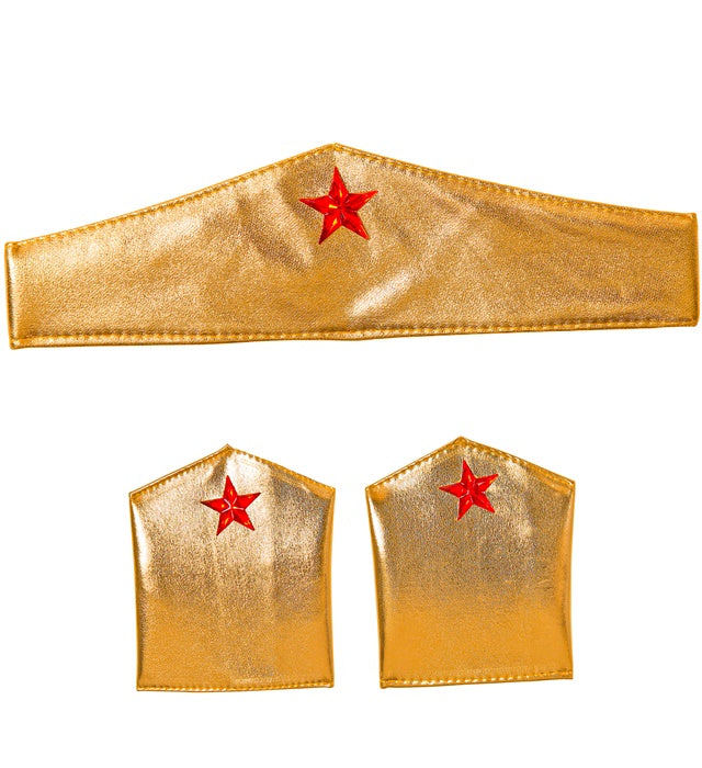 Tiara und Armstulpen Set für Super Hero Girl Kostüm