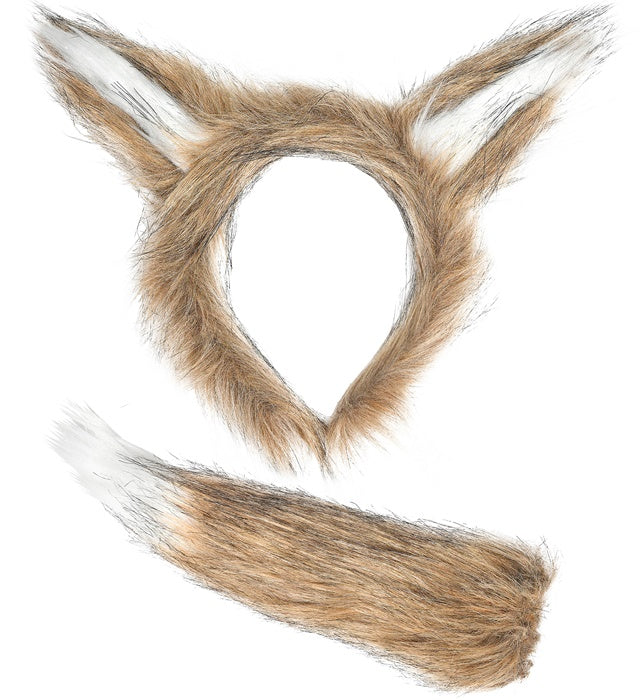 Wolf-Ohren und Schwanz Set als Kostümzubehör für Fasnacht