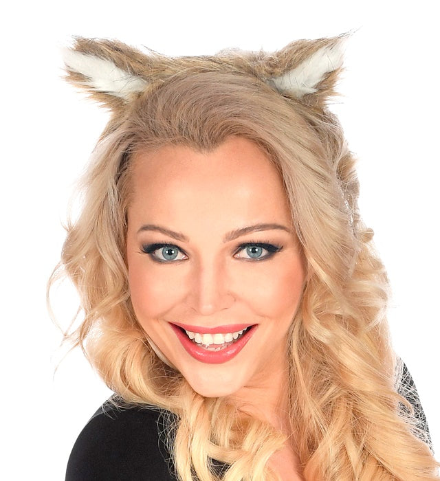 Wolf-Ohren und Schwanz Set als Kostümzubehör für Fasnacht
