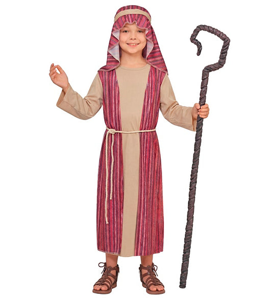 Traditionelle Schäfer-Verkleidung mit Robe, Gürtel und Kopfbedeckung für Fasnacht