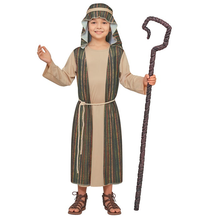 Schäfer-Verkleidung mit Robe, Gürtel und Kopfbedeckung für Fasnacht