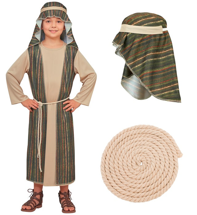 Schäfer-Verkleidung mit Robe, Gürtel und Kopfbedeckung für Fasnacht