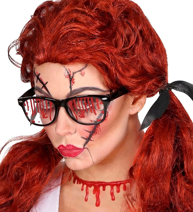 Blutbefleckte Brille als Halloween- und Fasnacht-Accessoire