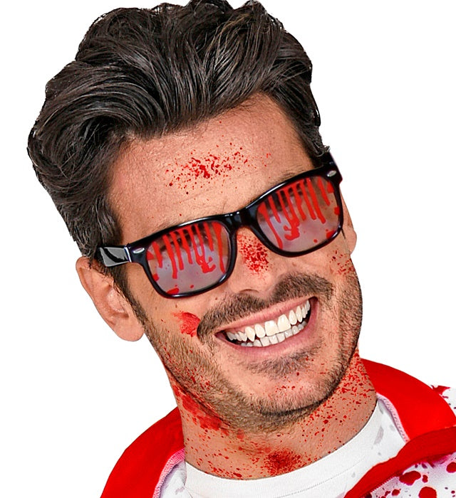 Blutbefleckte Brille als Halloween- und Fasnacht-Accessoire