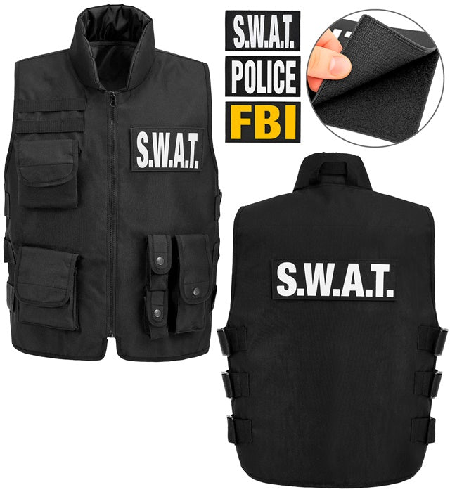 Taktische Einsatzweste SWAT FBI Police mit austauschbaren Patches