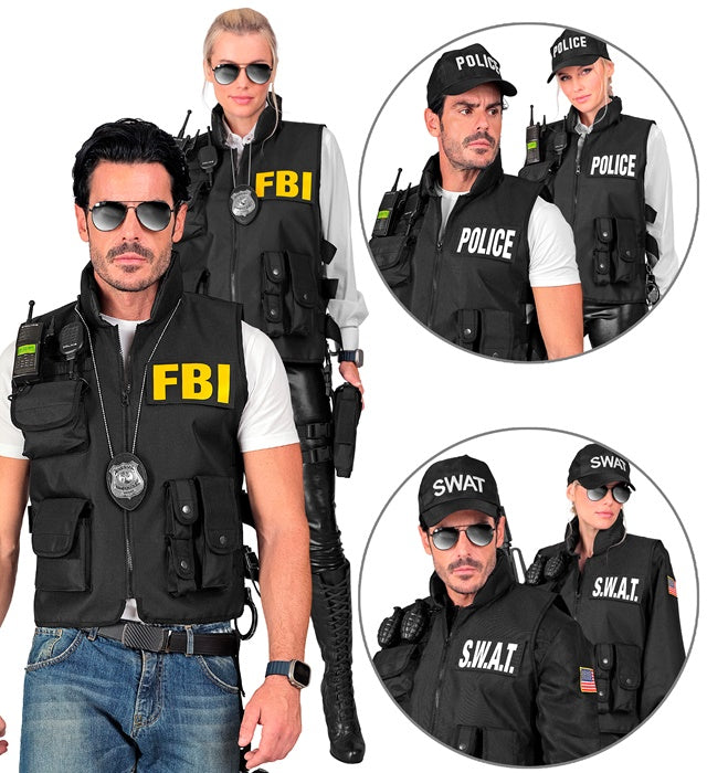 Taktische Einsatzweste SWAT FBI Police mit austauschbaren Patches