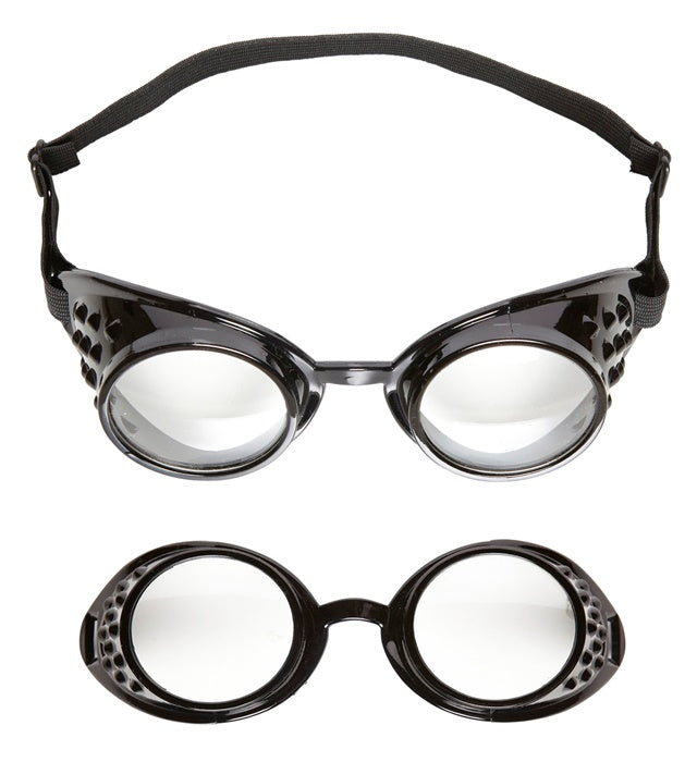 Klare Schutzbrille im Laborstil als Fasnacht Accessoire