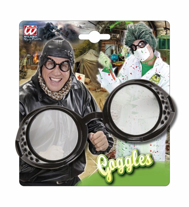 Klare Schutzbrille im Laborstil als Fasnacht Accessoire