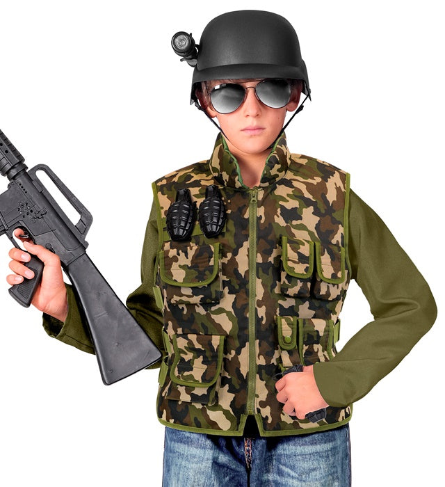 Kinder Camouflage Taktische Einsatzweste für Fasnacht und Rollenspiele