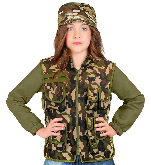Kinder Camouflage Taktische Einsatzweste für Fasnacht und Rollenspiele