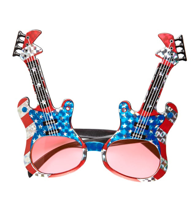 Brille mit Gitarren-Motiv als Fasnachts-Accessoire