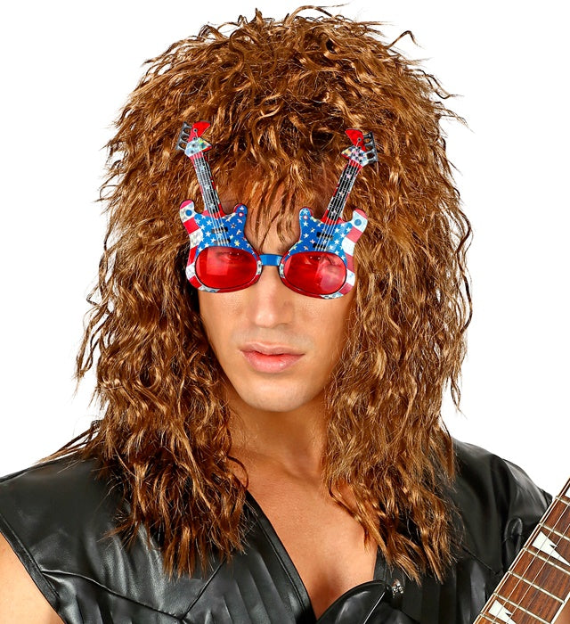 Brille mit Gitarren-Motiv als Fasnachts-Accessoire
