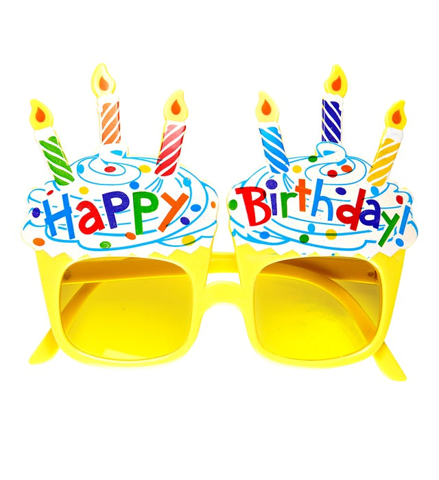 Bunte Happy Birthday Brille für Kinder mit farbigem Schriftzug