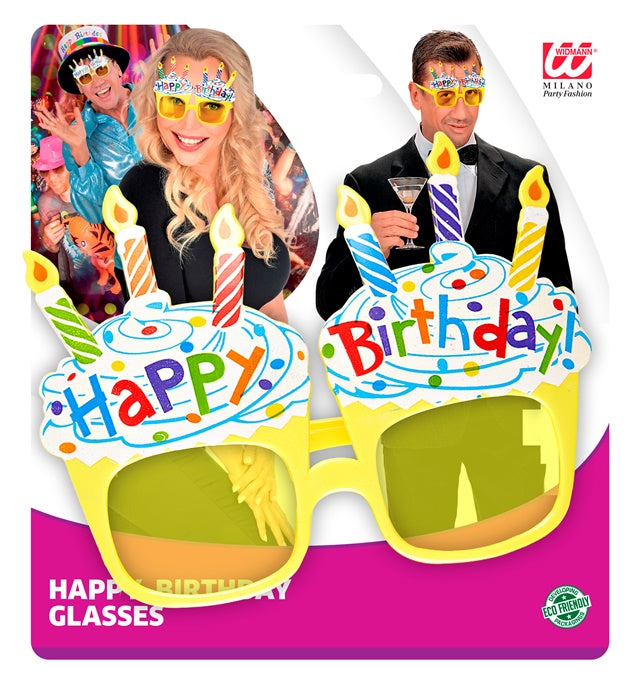 Bunte Happy Birthday Brille für Kinder mit farbigem Schriftzug