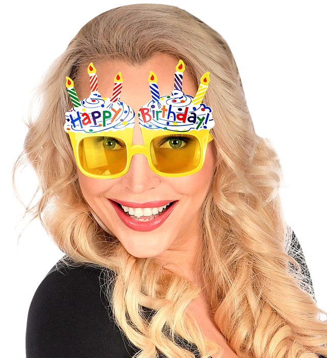 Bunte Happy Birthday Brille für Kinder mit farbigem Schriftzug