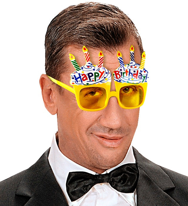 Bunte Happy Birthday Brille für Kinder mit farbigem Schriftzug