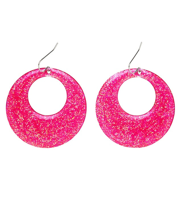 Pinke NDE Ohrringe als Fasnacht-Accessoire