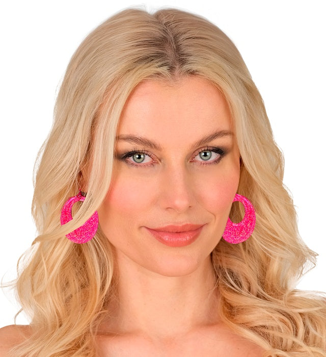 Pinke NDE Ohrringe als Fasnacht-Accessoire
