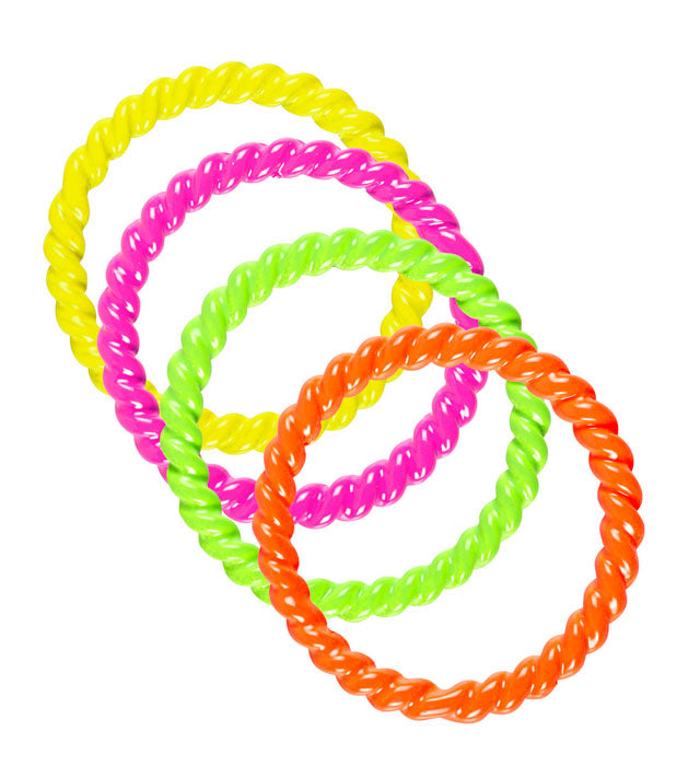 Set mit 4 Neonringen in verschiedenen Farben als Fasnacht Accessoire