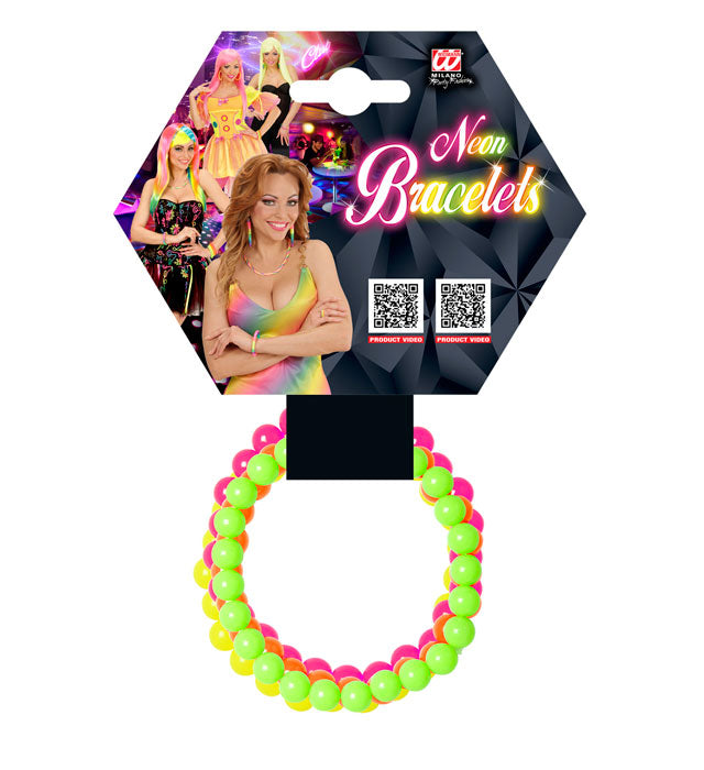 Set von 4 neonfarbenen Armbändern für Kinderkostüme