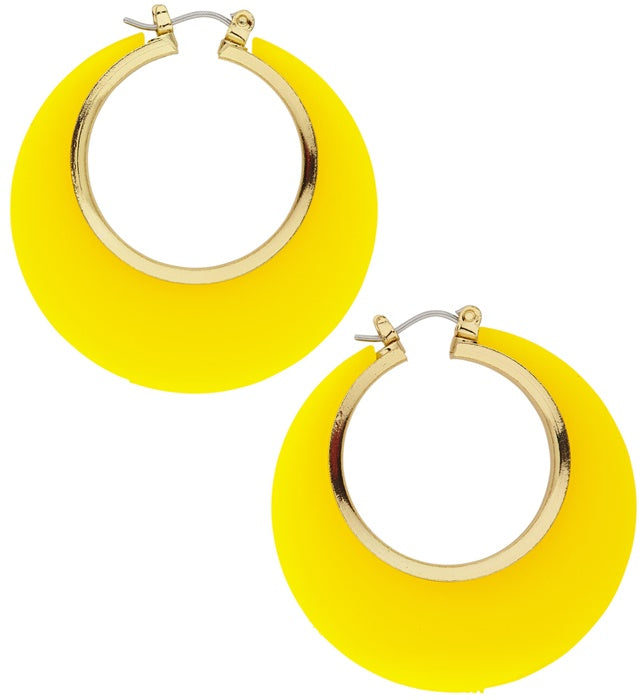 Gelb-goldene Disko Ohrringe mit funkelndem Design