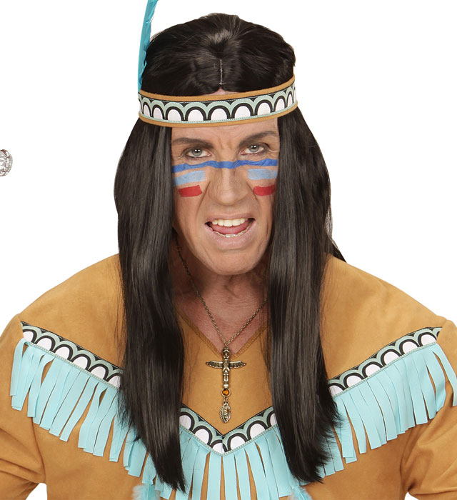 Goldene Totem Indianerkette mit dekorativem Stein als Fasnachtsschmuck
