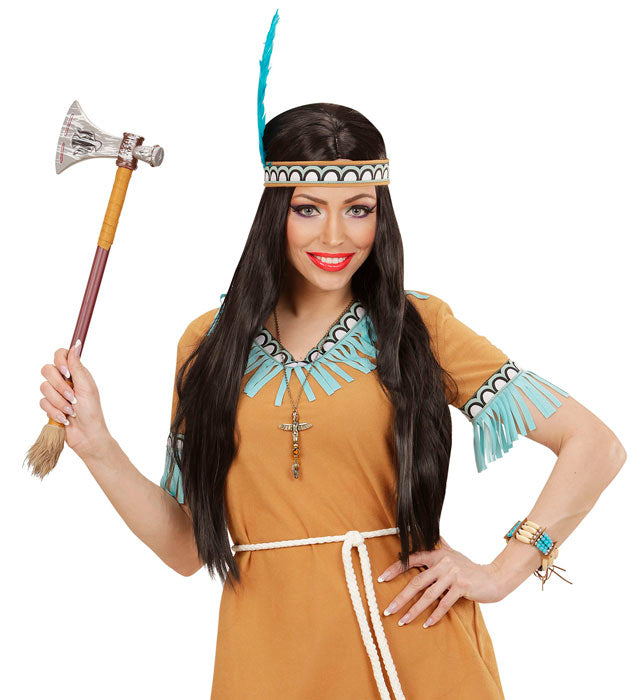 Goldene Totem Indianerkette mit dekorativem Stein als Fasnachtsschmuck