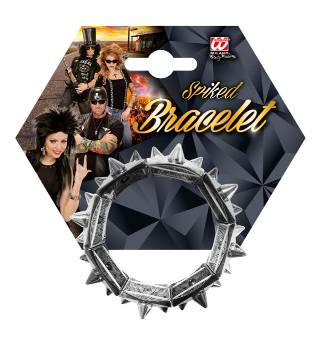 Schwarz-silbernes Spike-Armband als Accessoire für Fasnacht und Mottoparty