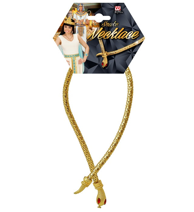 Goldene Schlangenkette mit roten Steinaugen als Fasnachtsschmuck